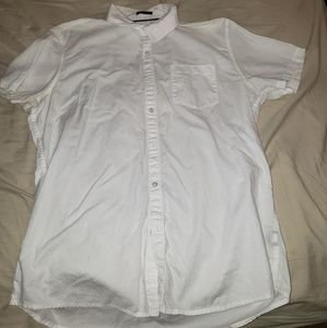 White Short sleeve button down